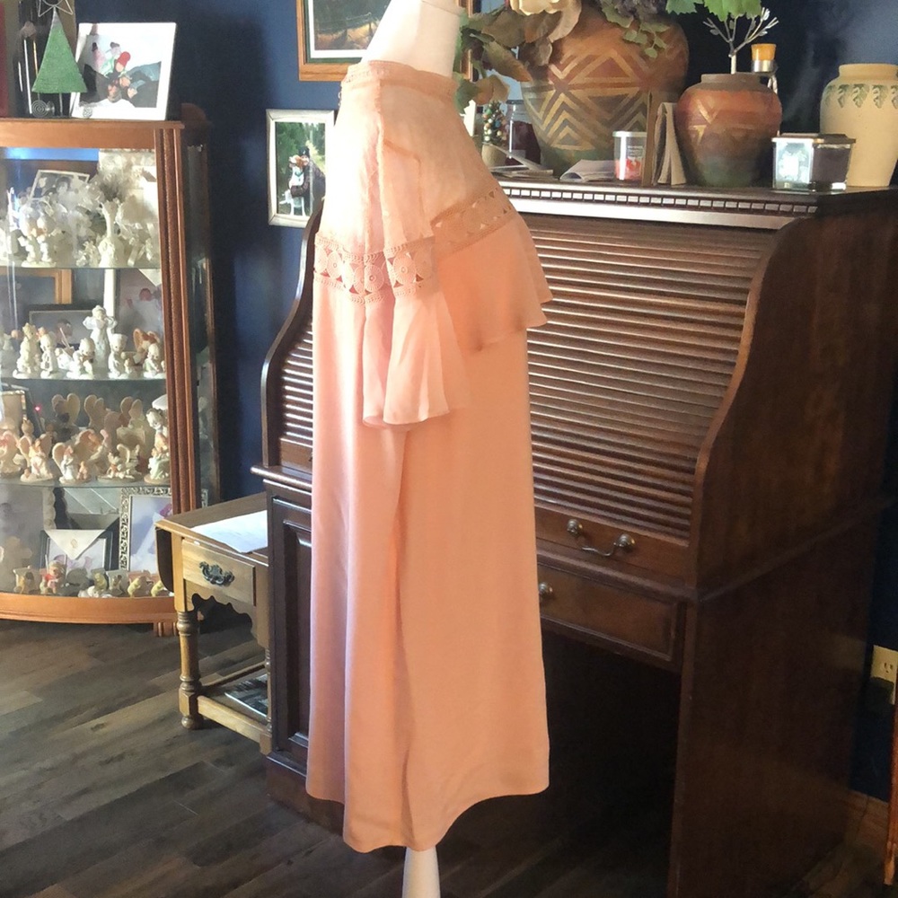 Express Peach Lace Midi Dress - Picture 8 of 15